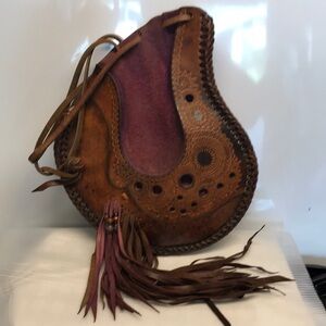 Vintage Leather Wine Bottle Bag